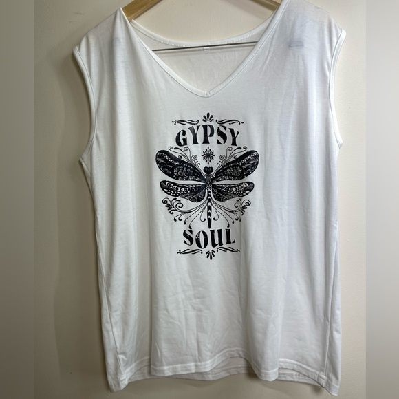 Beand New Gypsy Soul Graphic  Tank Top Size L Boho Style - Picture 5 of 6